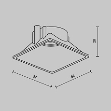 Декоративная рамка-отражатель Maytoni Technical Downlight Alfa LED Ring8-10W-SQ-BS 1