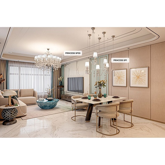 Подвесной светильник Crystal Lux Princess SP1 изображение 10 Подвесной светильник Crystal Lux Princess SP1 Фото № 10
