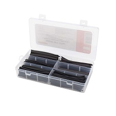 Набор №1 термоусаживаемых трубок ТУТ нг (2:1), черный, 305 шт., REXANT 29-0131 1