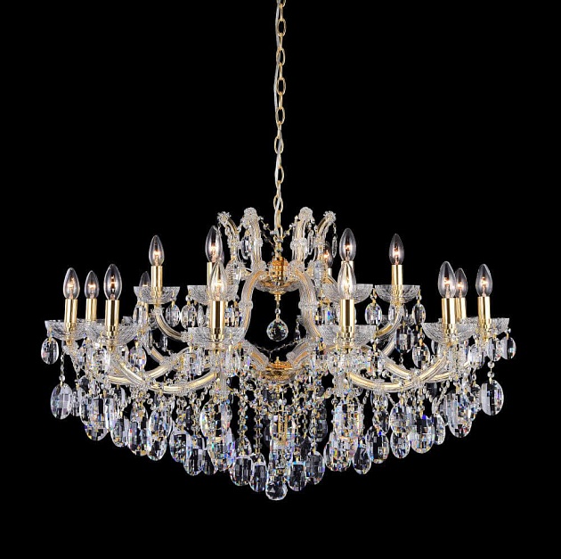 Подвесная люстра Crystal Lux Hollywood SP12+6 Gold изображение 1 Подвесная люстра Crystal Lux Hollywood SP12+6 Gold Фото № 1