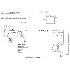 Бра Crystal Lux Paco AP2 Chrome/Black 1