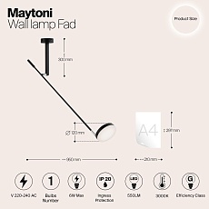 Настенный светодиодный светильник Maytoni Fad MOD070WL-L6B3K 1