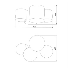 Потолочный светильник TK Lighting 4393 Mona Gray 2