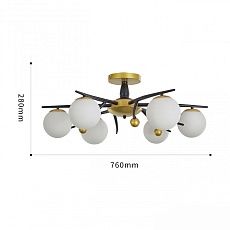 Потолочная люстра Arte Milano Neapolis73408 273408/6 BK/GD 1