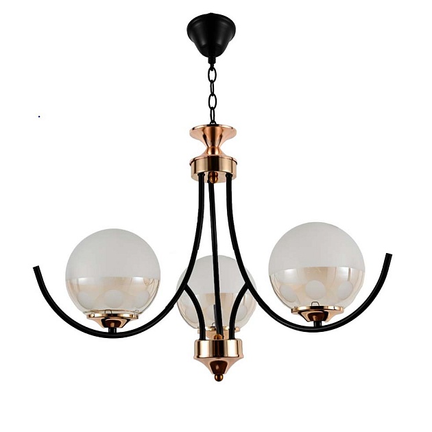 Подвесная люстра ЭкономСвет 13141/3BK+GD WT+PRL Фото № 1