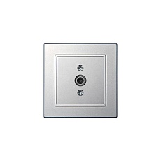 ТВ-розетка оконечная Liregus Epsilon серебро 28-1821