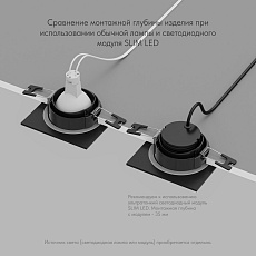 Встраиваемый светильник Denkirs Port DK3102-BK 3