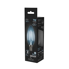 Лампа светодиодная филаментная Gauss E14 7W 4100К прозрачная 103801207 1