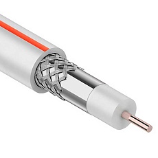 Кабель коаксиальный SAT 50 M, CCS/Al/Al, 75%, 75Ом, 100м, INDOOR, белый PROconnect 01-2401-2