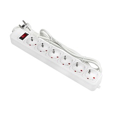 Сетевой фильтр 6*1,8м 10А/2,2кВт с выкл. c/з ПВС 3х0,75 Блокбастер EKF PROxima UFP10-375-6-018