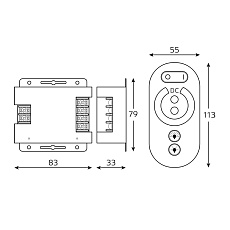 Диммер для светодиодной ленты Gauss LED 12V 216W BT601 1