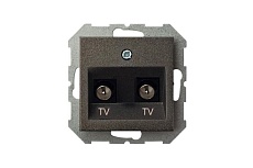 ТВ-розетка двойная оконечная Liregus Epsilon антрацит 28-1133 1