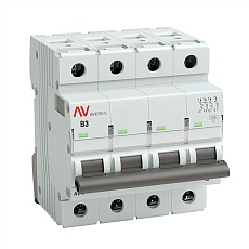 Выключатель автоматический AV-6 4P 3A (B) 6kA EKF AVERES mcb6-4-03B-av