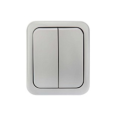 Выключатель двухклавишный Mini OG OG IP54, о/у, серый KRANZ KR-78-0833 2