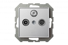 ТВ-розетка проходная TV/R/SAT Liregus Epsilon серебро 28-1826 3