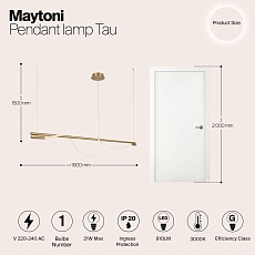 Подвесной светильник Maytoni Tau MOD166PL-L20G3K 1