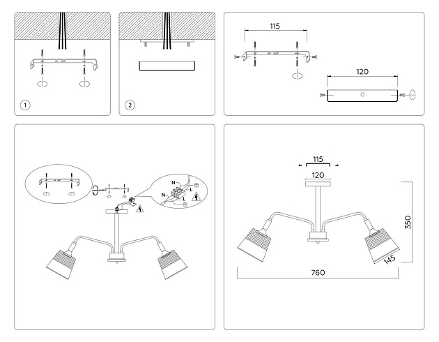 Потолочная люстра Ambrella light Traditional Modern Losk TR4737 Фото № 3