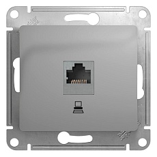 Розетка компьютерная RJ45 Systeme Electric Glossa 5e кат UTP алюминий GSL000381K