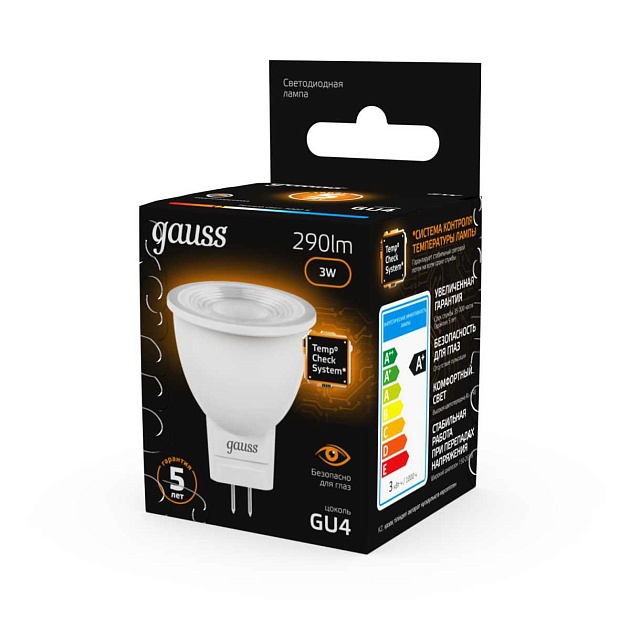 Лампа светодиодная Gauss GU4 3W 3000K матовая 132517103 изображение 5 Лампа светодиодная Gauss GU4 3W 3000K матовая 132517103 Фото № 5