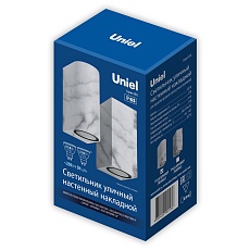 Уличный настенный светильник Uniel UUL-P52A 2х6W/GU10 IP65 Marble UL-00011360 1