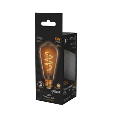 Лампа светодиодная филаментная Gauss E27 6W 2400K золотая 157802006 4