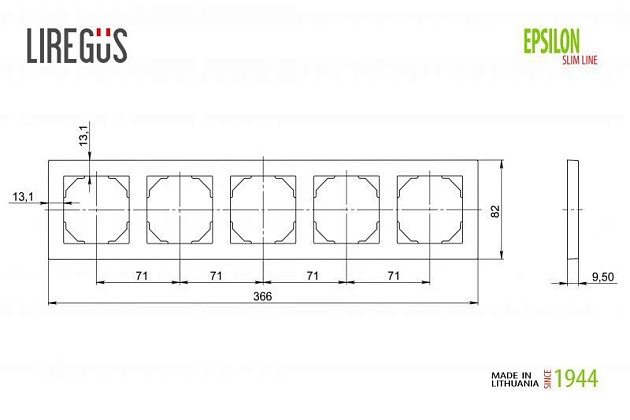 Рамка 5-постовая Liregus Epsilon серебро 28-1905 изображение 2 Рамка 5-постовая Liregus Epsilon серебро 28-1905 Фото № 2
