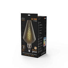 Лампа светодиодная филаментная Gauss E27 8,5W 1800K серая 180802005 1