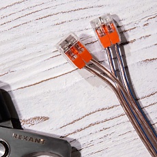 Универсальная компактная клемма СМК 221-412, 2-проводная до 4,0 мм² (20 шт./уп.) REXANT 07-5202-20 1