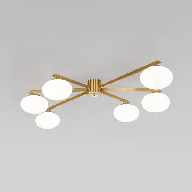 Потолочная люстра Eurosvet Opaline 70220/6 латунь Smart Фото № 1