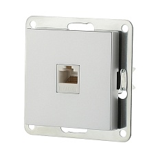 Розетка LK Studio компьютерная RJ-45 кат. 5е с накладкой (серебристый металлик) LK80 846103-1 1