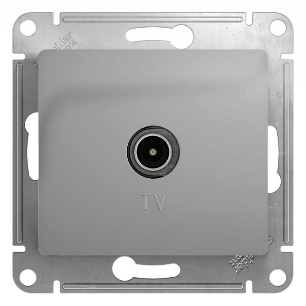 ТВ-розетка Systeme Electric Glossa алюминий GSL000393 изображение 1 ТВ-розетка Systeme Electric Glossa алюминий GSL000393 Фото № 1