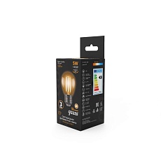 Лампа светодиодная филаментная Gauss E27 5W 2700K прозрачная 105802105 2