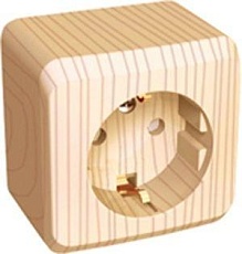 Розетка 2К+З Systeme Electric Этюд 16A 250V со шторками сосна PA16-004D