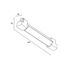 Трековый линейный светильник Skylite Однофазный 213мм-3000К, чёрный HSBL_0020 1