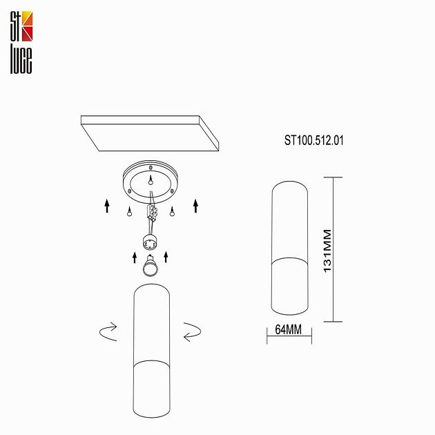 Потолочный светильник ST Luce ST100.512.01 изображение 2 Потолочный светильник ST Luce ST100.512.01 Фото № 2