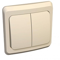 Выключатель двухклавишный Systeme Electric Этюд 10A 250V кремовый BC10-002K