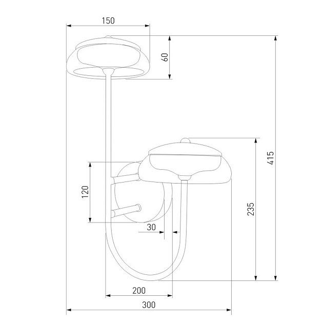 Бра Eurosvet Fungo 50388/2 LED черный изображение 2 Бра Eurosvet Fungo 50388/2 LED черный Фото № 2