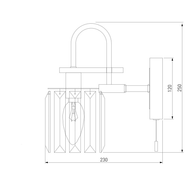 Бра Eurosvet Tenia 70090/1 черный изображение 2 Бра Eurosvet Tenia 70090/1 черный Фото № 2