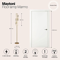 Торшер Maytoni Marmo MOD099FL-02G 1