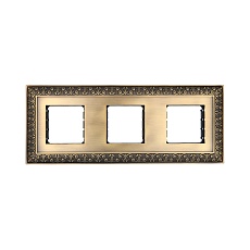 Рамка LK Studio 3-постовая декоративная металлическая в комплекте с суппортами (бронза), LK45 854320-1