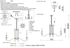 Подвесная люстра Crystal Lux AURELIO SP8 GOLD+CHROME/TRANSPARENT 4