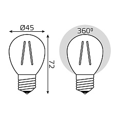 Лампа светодиодная филаментная Gauss E27 5W 4100K прозрачная 105802205 5