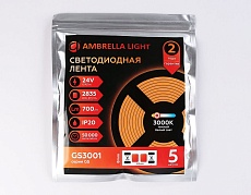 Светодиодная лента Ambrella Light 6W/m 60LED/m 2835SMD теплый белый 5M GS3001 3