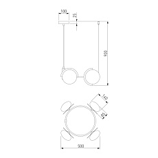 Подвесная люстра Eurosvet Moity 70150/4 черный/латунь 1