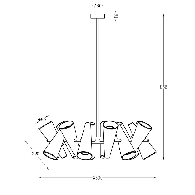 Подвесная люстра Maytoni Giro MOD095PL-14BS Фото № 2
