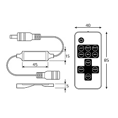 Диммер для светодиодной ленты Gauss LED 12V 72W BT600 4