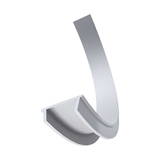 Профиль гибкий накладной с рассеивателем серебро 2м. OGM GM-08-35 3