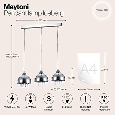 Подвесной светильник Maytoni Iceberg P012-PL-03-N 1