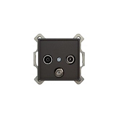 ТВ-розетка оконечная TV/SAT/R Liregus Retro черный матовый 29-230