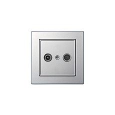 ТВ-розетка проходная TV/R Liregus Epsilon серебро 28-1824
